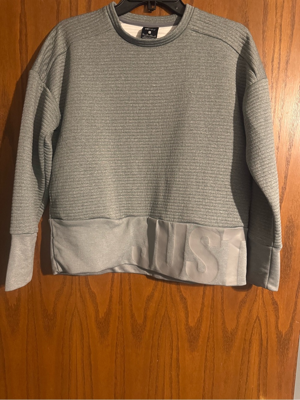 Nike Women’s Quilted Crewneck Sweatshirt in Light Gray